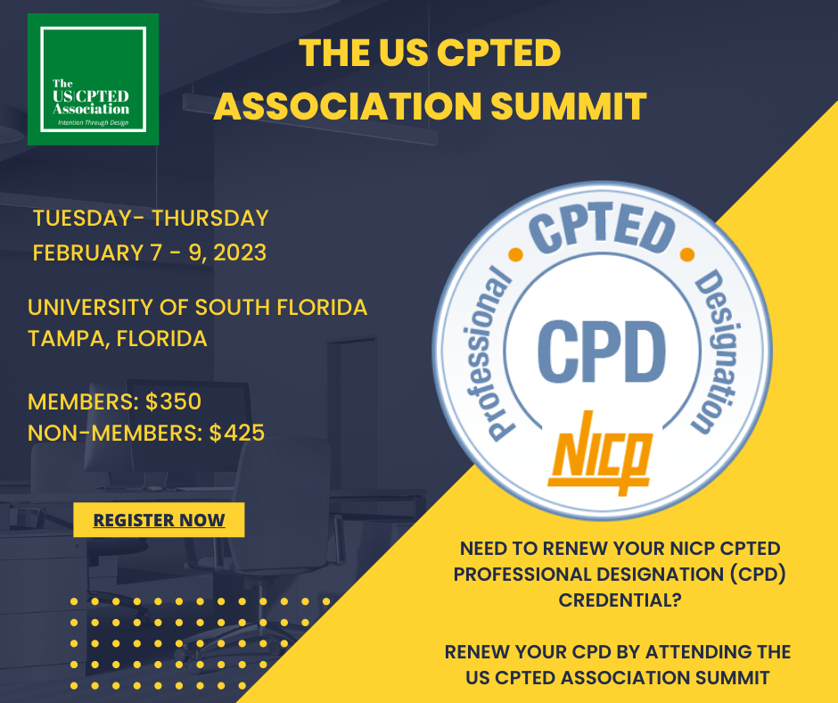 Renew  Your CPD at the US CPTED Association CPTED Summit in February 2023